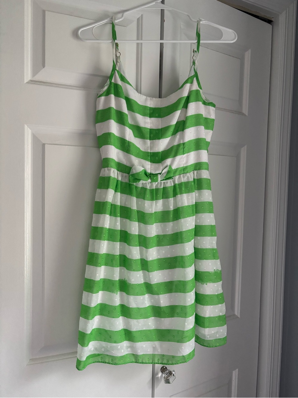 Lilly Pulitzer Green and White Striped Eyelet Sundress